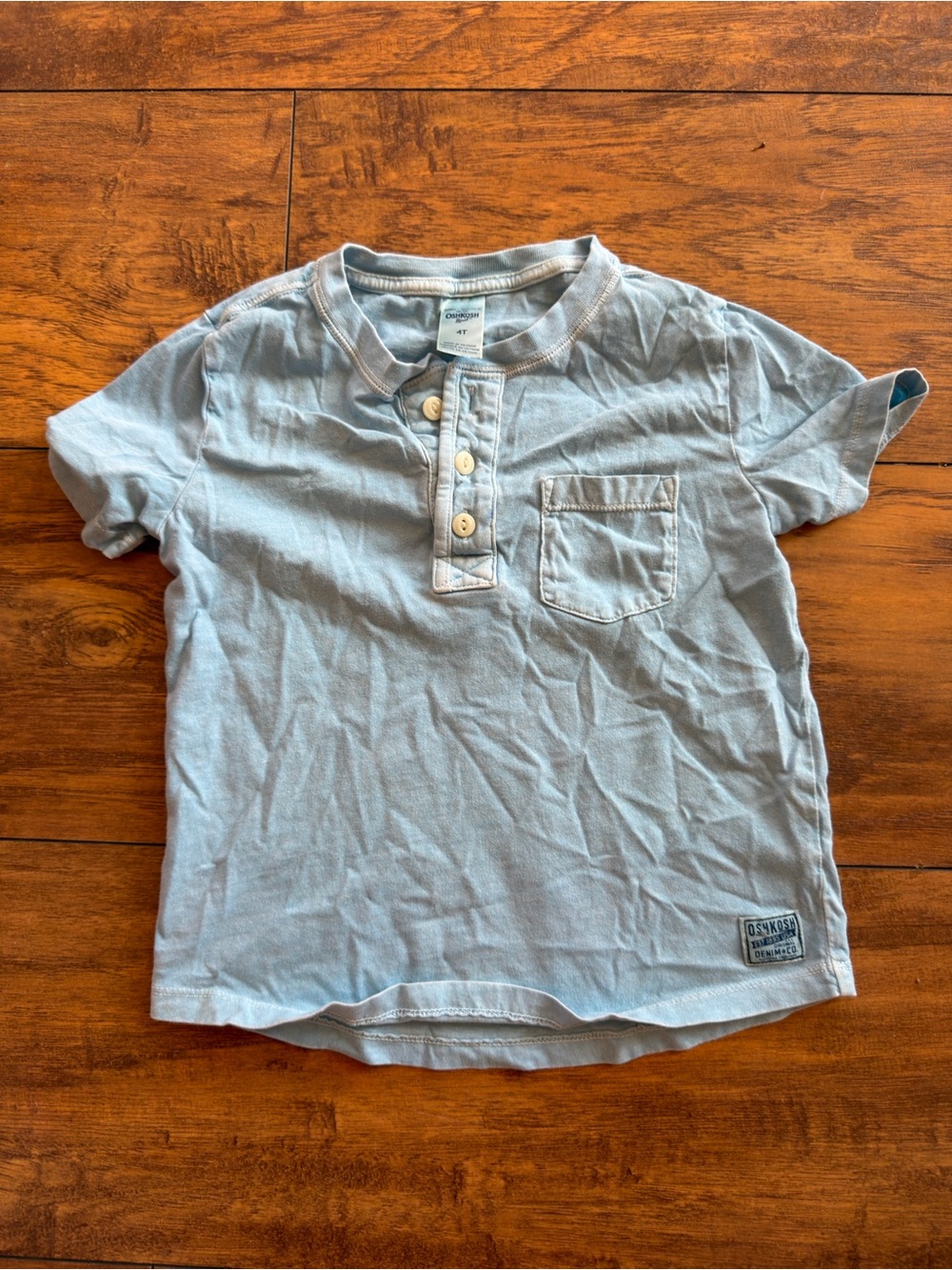 OshKosh B'gosh Light Blue Short Sleeve Henley Tee